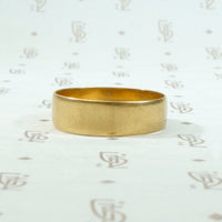 Wide Flat Victorian 18k Gold Wedding Band