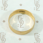 Wide Flat Victorian 18k Gold Wedding Band