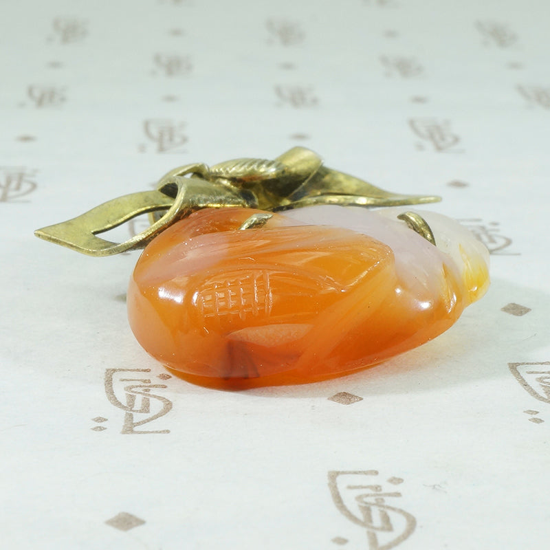 Red Jade Carved Bird Pendant