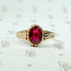 Sparkling Garnet Doublet in Engraved Rosy Gold Ring
