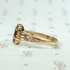 Sparkling Garnet Doublet in Engraved Rosy Gold Ring