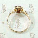 Sparkling Garnet Doublet in Engraved Rosy Gold Ring