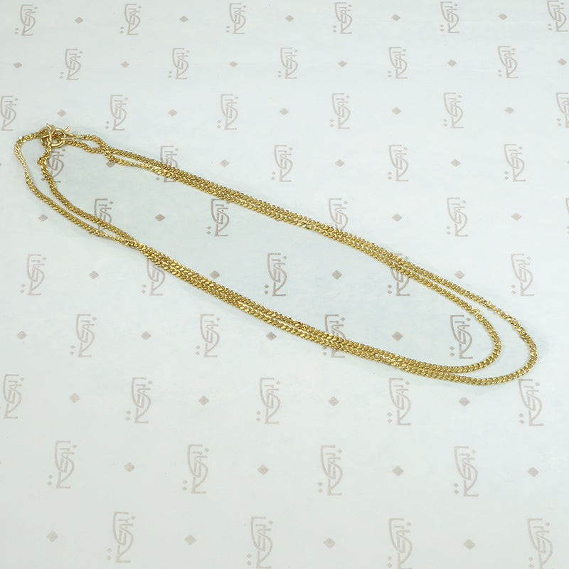 Vintage 1970's Gold Flattened Curb Chain