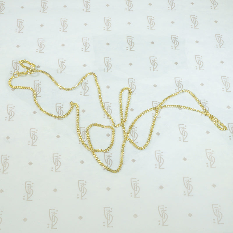 Vintage 1970's Gold Flattened Curb Chain