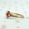 Garnet Doublet & Moonstone Moon Rose Gold Ring