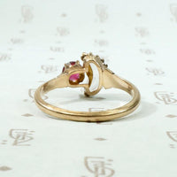 Garnet Doublet & Moonstone Moon Rose Gold Ring
