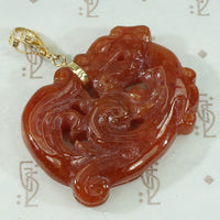 Deep Red Jade Dragon Carving