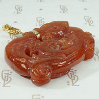 Deep Red Jade Dragon Carving