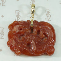 Deep Red Jade Dragon Carving