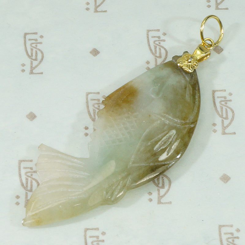 Lovely Carved Jade Fish Pendant