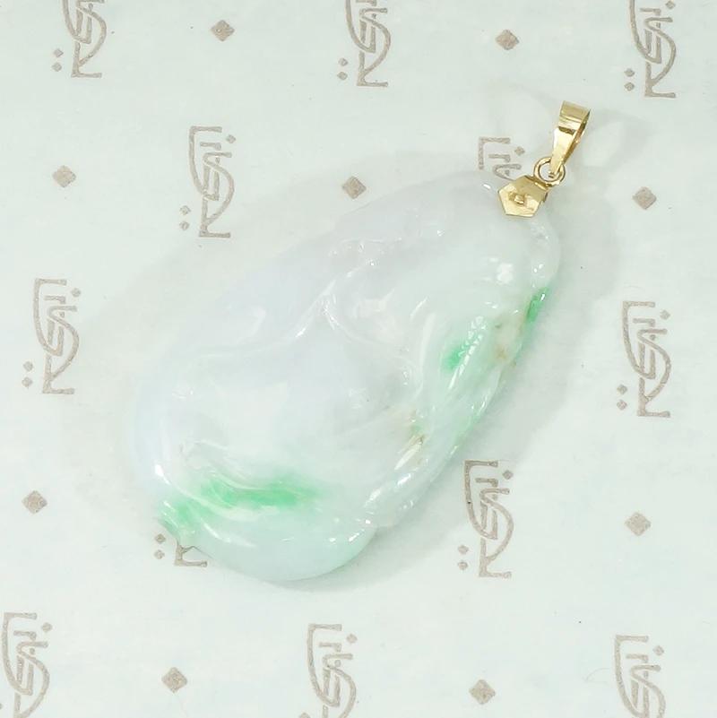 Lavender and Apple Green Jade Pendant