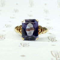 Synthetic Alexandrite Ring in 10k Gold