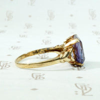 Synthetic Alexandrite Ring in 10k Gold