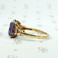 Synthetic Alexandrite Ring in 10k Gold
