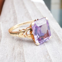 Synthetic Alexandrite Ring in 10k Gold