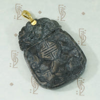 An Auspicious Black Jade Carved Pendant
