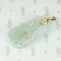 Ethereal Carved Jade Phoenix Pendant