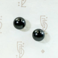 Inky Black Onyx Studs in Gold
