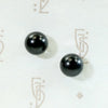 Inky Black Onyx Studs in Gold