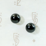 Inky Black Onyx Studs in Gold