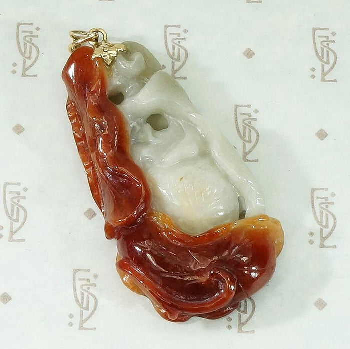 Exquisite Jade Carving Fish and Lily Pad