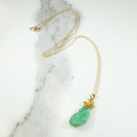 Lychee Fruit Jade Pendant with 22k Detail