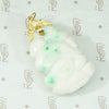 Beautifully Carved White and Apple Green Jade