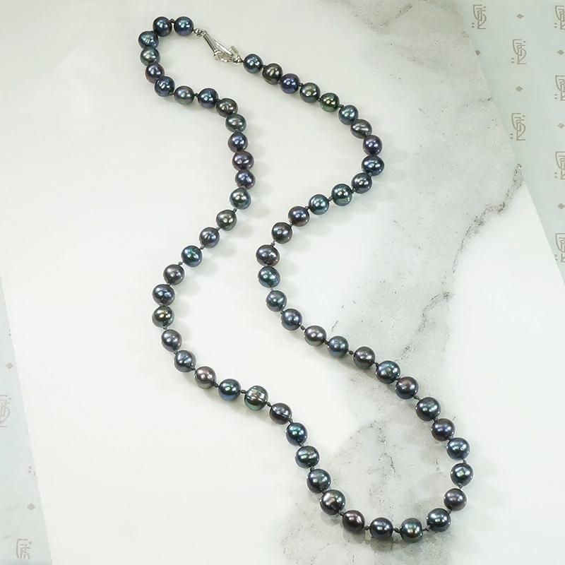 Decadent Princess Length Black Pearl Necklace