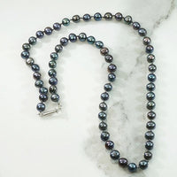 Decadent Princess Length Black Pearl Necklace