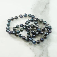 Decadent Princess Length Black Pearl Necklace