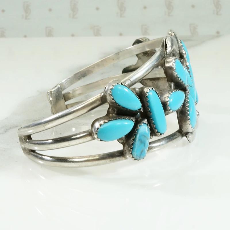 Sleeping Beauty Turquoise & Silver Butterfly Cuff