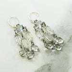 Brilliant Deco Crystal & Chrome Chandelier Earrings