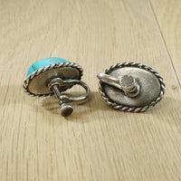 Robin's Egg Blue Turquoise Cabochon Earrings