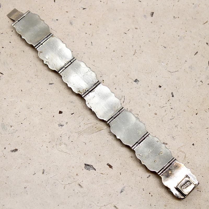 Dramatic Taxco Onyx Mask Panel Bracelet