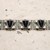 Dramatic Taxco Onyx Mask Panel Bracelet