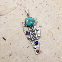 Gem Studded Kachina Pendant by A. Monte