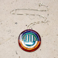 Fantastic Rainbow & Rain Drop Inlay Pendant