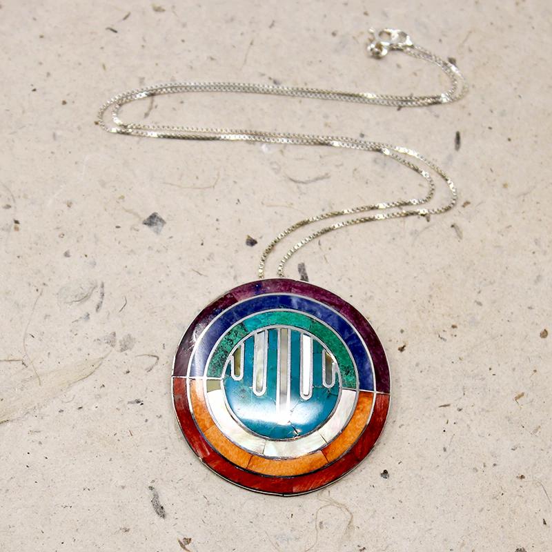 Fantastic Rainbow & Rain Drop Inlay Pendant