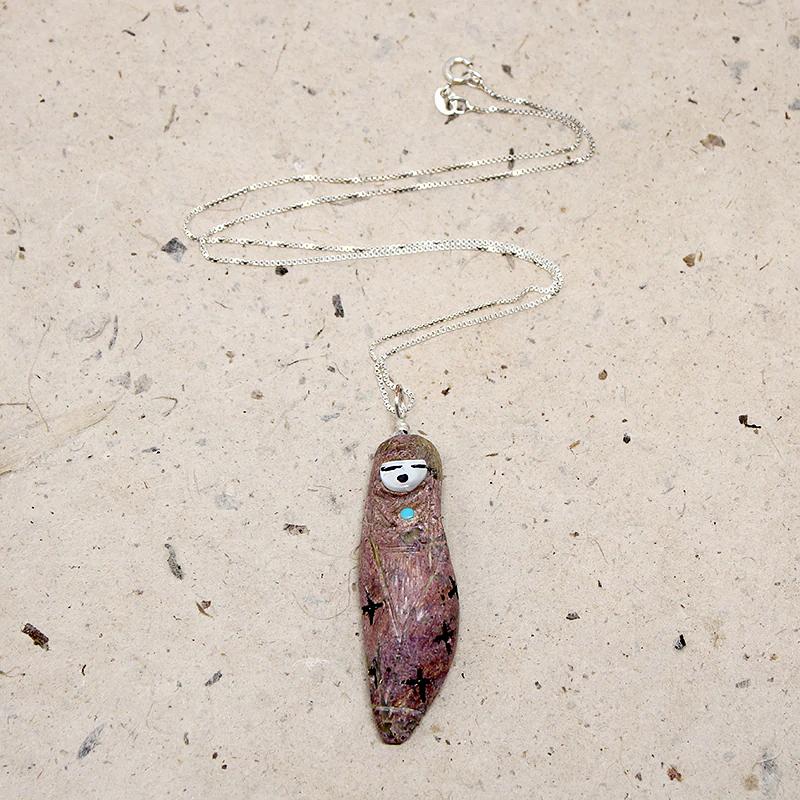Pretty Mauve Stone Corn Maiden Pendant
