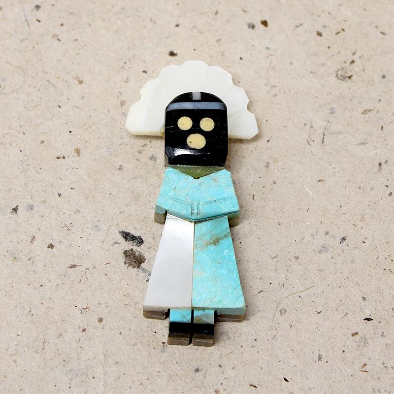 Multi Stone Kachina Figural Bead