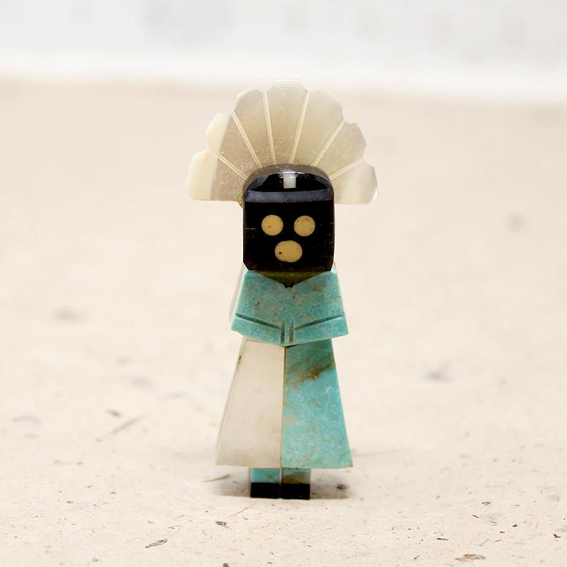 Multi Stone Kachina Figural Bead