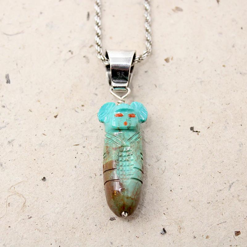 Chubby Little Turquoise Corn Maiden Necklace