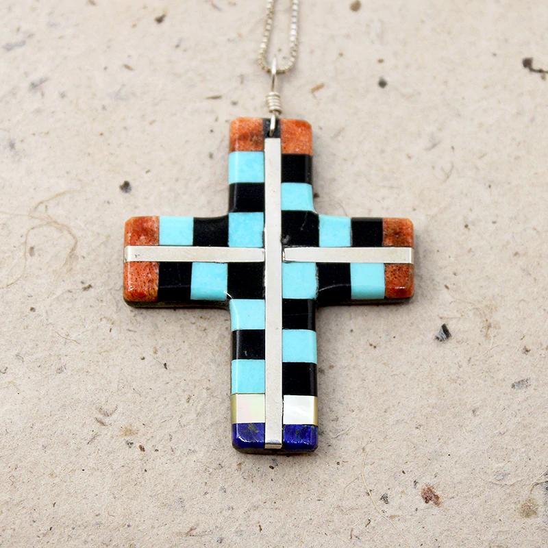 Checkerboard Inlay Santo Domingo Cross