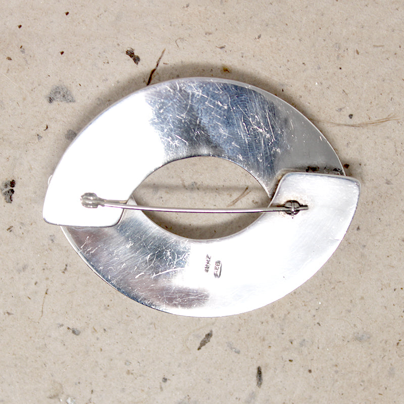 Sleek Symmetrical Sterling Silver Zina Brooch