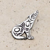 Powerful Pewter Wolf Brooch Marked Canada