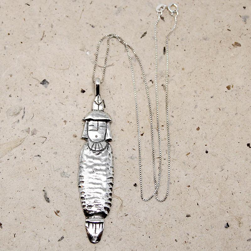 Interesting Sterling Silver Kachina Pendant