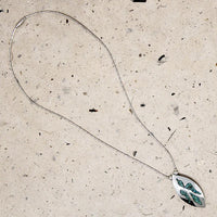 Silver Beaded Turquoise Inlay Peyote Bird Necklace