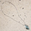 Silver Beaded Turquoise Inlay Peyote Bird Necklace