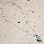 Silver Beaded Turquoise Inlay Peyote Bird Necklace