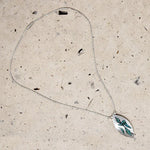 Silver Beaded Turquoise Inlay Peyote Bird Necklace